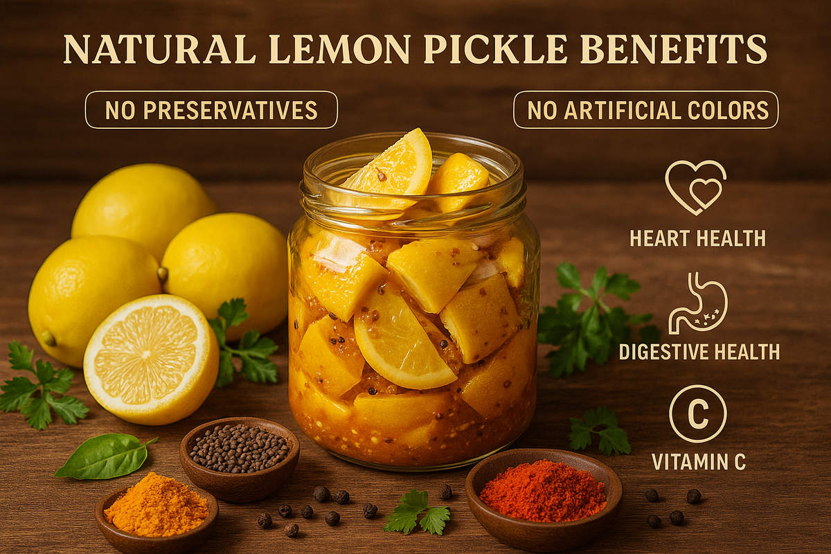 No presevatives, No color lemon pickle benefit image